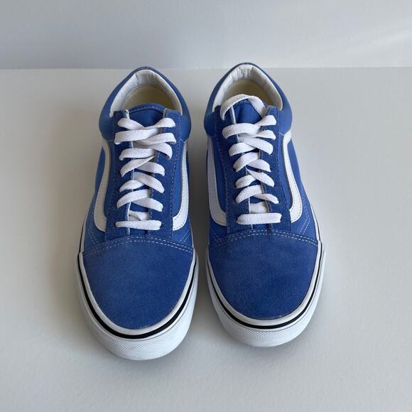 Vans Old Skool Sneakers Womens Size 7.5 Blue Suede Canvas Casual Streetwear Y2k - Picture 1 of 9